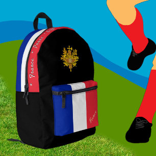 Franse vlag rugzak, Frankrijk, patriot custom zwar Bedrukte Rugzak