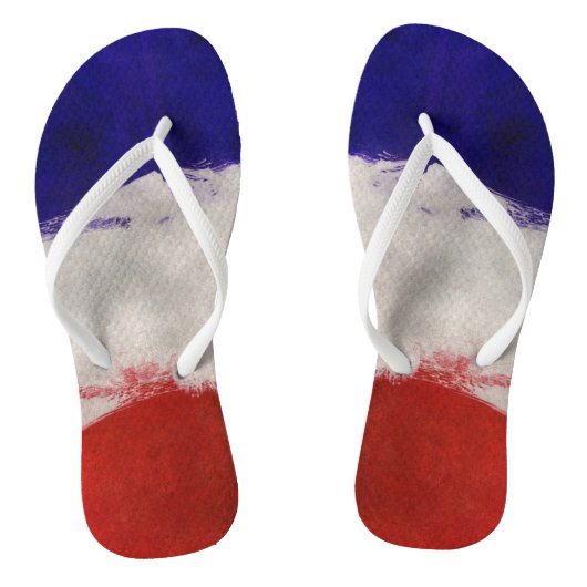 Franse vlag teenslippers (Voetbed)