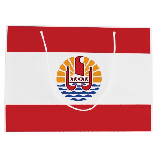 Franse vlag van Polynesië Groot Cadeauzakje (Achterkant)