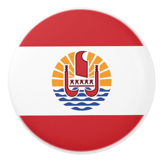 Franse vlag van Polynesië Keramische Knop (Voorkant)