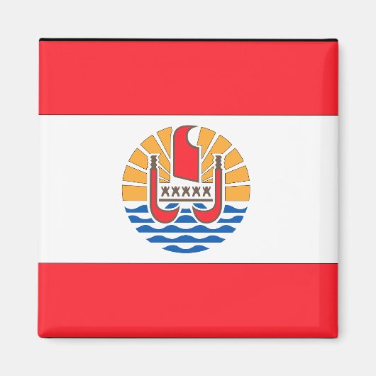 Franse vlag van Polynesië Magneet (Voorkant)