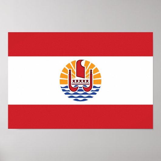 Franse vlag van Polynesië Poster (Voorkant)