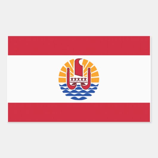 Franse vlag van Polynesië Rechthoekige Sticker (Voorkant)