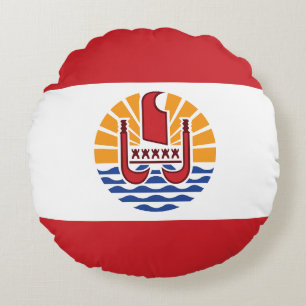 Franse vlag van Polynesië Rond Kussen