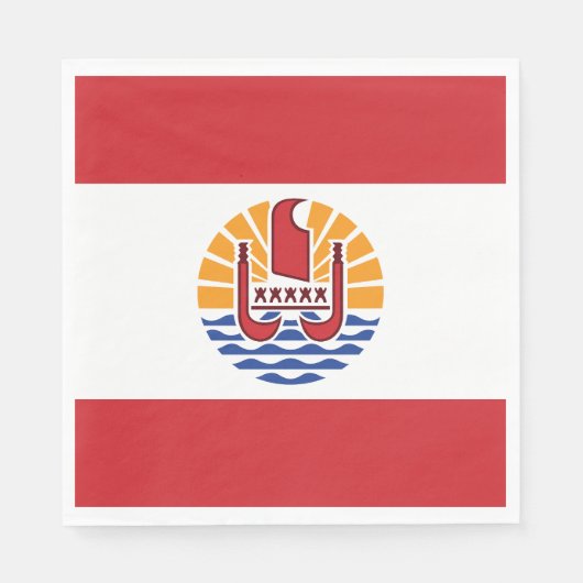 Franse vlag van Polynesië Servet (Voorkant)