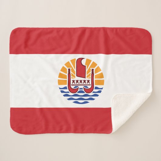 Franse vlag van Polynesië Sherpa Deken (Voorkant (horizontaal))