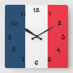Franse vlag vierkante klok