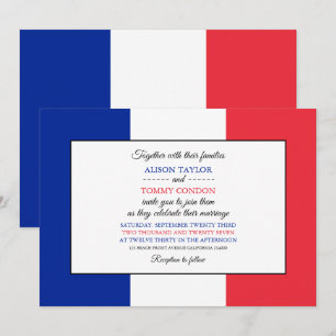 Franse vlag, vlag van Frankrijk bruiloft Kaart