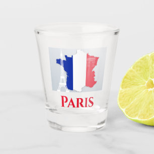 Franse vlag voor Eiffel Tower Parijs Shot Glas