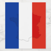 Franse vlag wijn etiket (Enkel label)