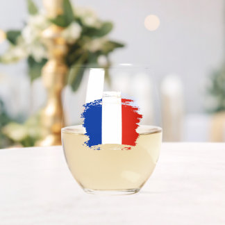 Franse vlag wijnglas zonder voet