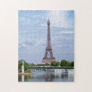 Franse vlag zwaait midden in Eiffeltoren Legpuzzel
