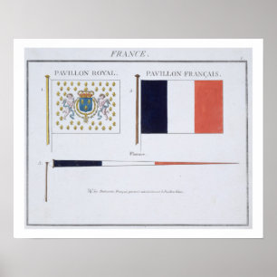 Franse vlaggen, uit een Frans boek over de vlaggen Poster