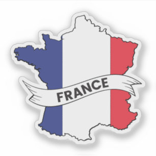 Franse vlaggenkaart sticker