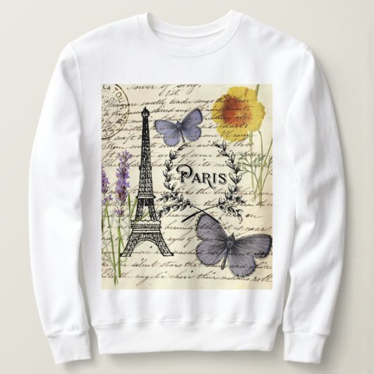 franse vlinder parijs eiffel tower trui (Design voorkant)