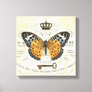 Franse vlinder uitgerekt doek Canvas Afdruk