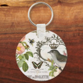  Franse vogel met kroon-sleutelhanger Sleutelhanger (Voorkant)