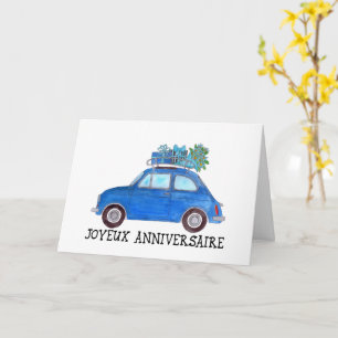 Franse vogelretro Fiat 500 Kaart