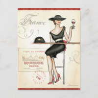 Franse vrouw Drink rode wijn