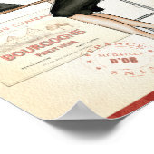 Franse vrouw Drink rode wijn Poster (Hoek)