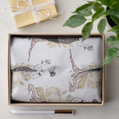 Franse vrouw met wijn op Blush Pink Tissuepapier (Geschenk)