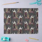 Franse vrouw met wijn op zwarte ontkoppeling tissuepapier (Craft)