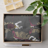 Franse vrouw met wijn op zwarte ontkoppeling tissuepapier (Geschenk)