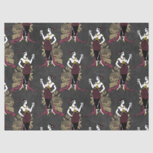 Franse vrouw met wijn op zwarte ontkoppeling tissuepapier