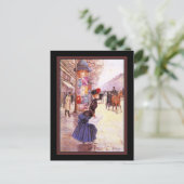  Franse vrouw winkelen Briefkaart (Staand voorkant)