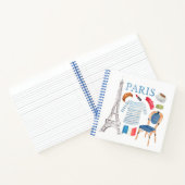Franse Waterverf Doodles-laptop Parijs Notitieboek (Binnen)