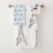 Franse Waterverf Doodles Towel Set Parijs Bad Handdoek (Insitu)