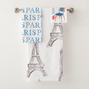 Franse Waterverf Doodles Towel Set Parijs Bad Handdoek