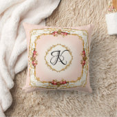  Franse Waterverf Rozen Girl Monogram Kussen (Deken)