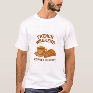 Franse Weekend T-shirt – Koffie & Croissant