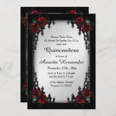 Franse wijk Gothic zilver quinceañera Kaart (Voorkant / Achterkant)