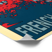 Franse wijk in blauw poster (Hoek)