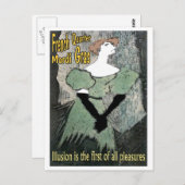 Franse wijk Mardi Gras Briefkaart (Voorkant / Achterkant)