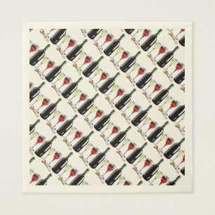 Franse wijn glas Theme Party Papier servetten