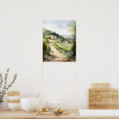 Franse wijngaard Landscape Art Print Poster (Keuken)