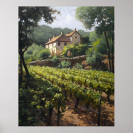 Franse wijngaard Landscape Art Print Poster