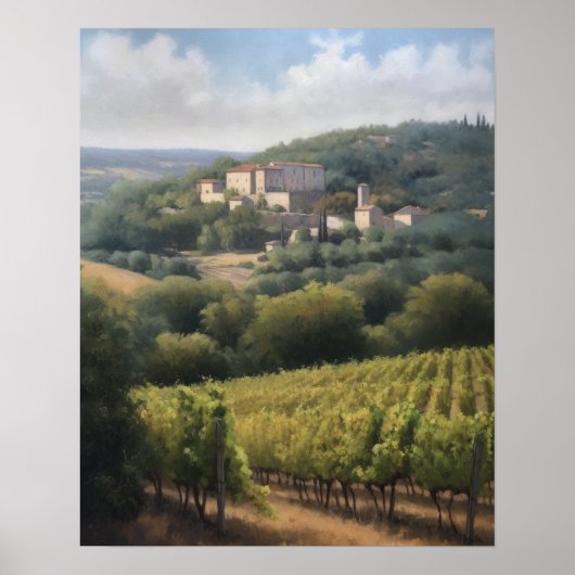 Franse wijngaard Landscape Art Print Poster (Voorkant)