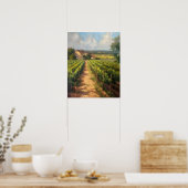 Franse wijngaard Landscape Art Print Poster (Keuken)