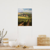 Franse wijngaard Landscape Art Print Poster (Keuken)