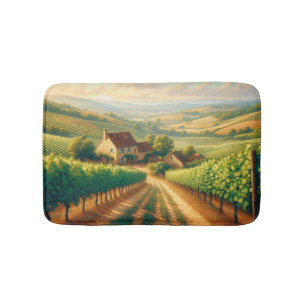Franse wijngaard olieverfschilderij Decoupage Badmat