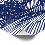 Franse Windmolen Blauwe Typografie  Moulin AD Perfect Poster (Hoek)