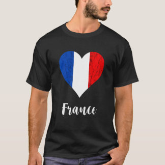 Franse wortels hart Franse trots Frankrijk vlag Fr T-shirt