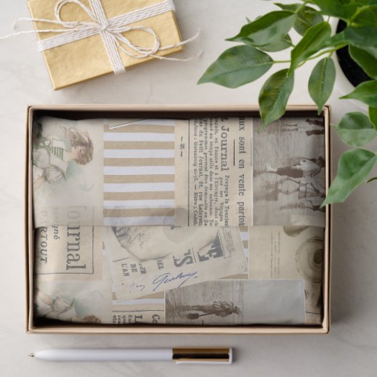 Franse zeebodem ontkoppelingsstreep Tissuepapier (Geschenk)