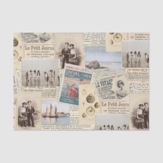  Franse zeewegkinderen collage Tissuepapier (Voorkant)