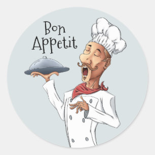 Franse zingende chef ronde sticker