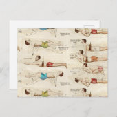  Franse zwemmers Briefkaart (Voorkant / Achterkant)